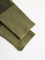 Olive Camo Knit V-Neck Fringe Hem Bodycon Dress