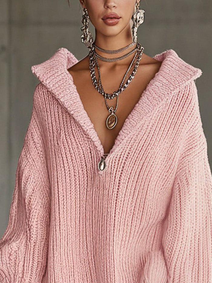 Pink Comfort Knitted Jumper Dress