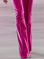 Hot Pink Velvet Trousers with Light Pink Trim