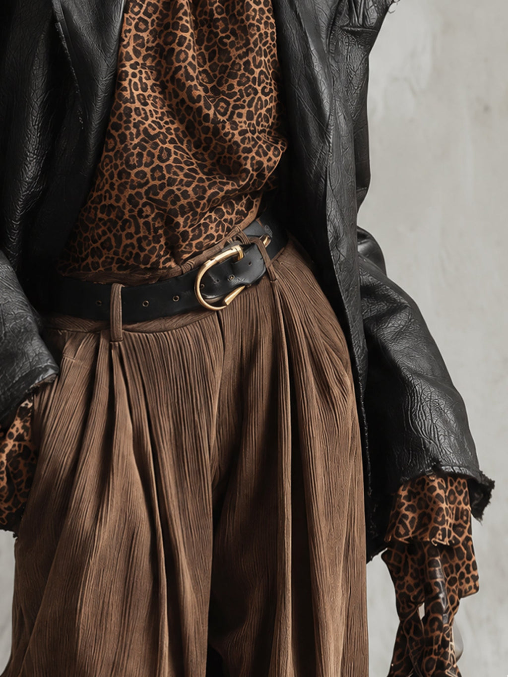 Black Brushed Faux Leather Raw Edge Jacket