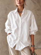 Dark Grey Stand Collar Waistcoat and White Drop Shoulder Shirt Two Piece Set