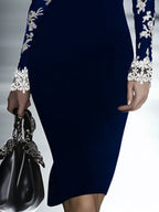 Lace Neckline Hip Dress