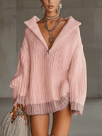 Pink Comfort Knitted Jumper Dress