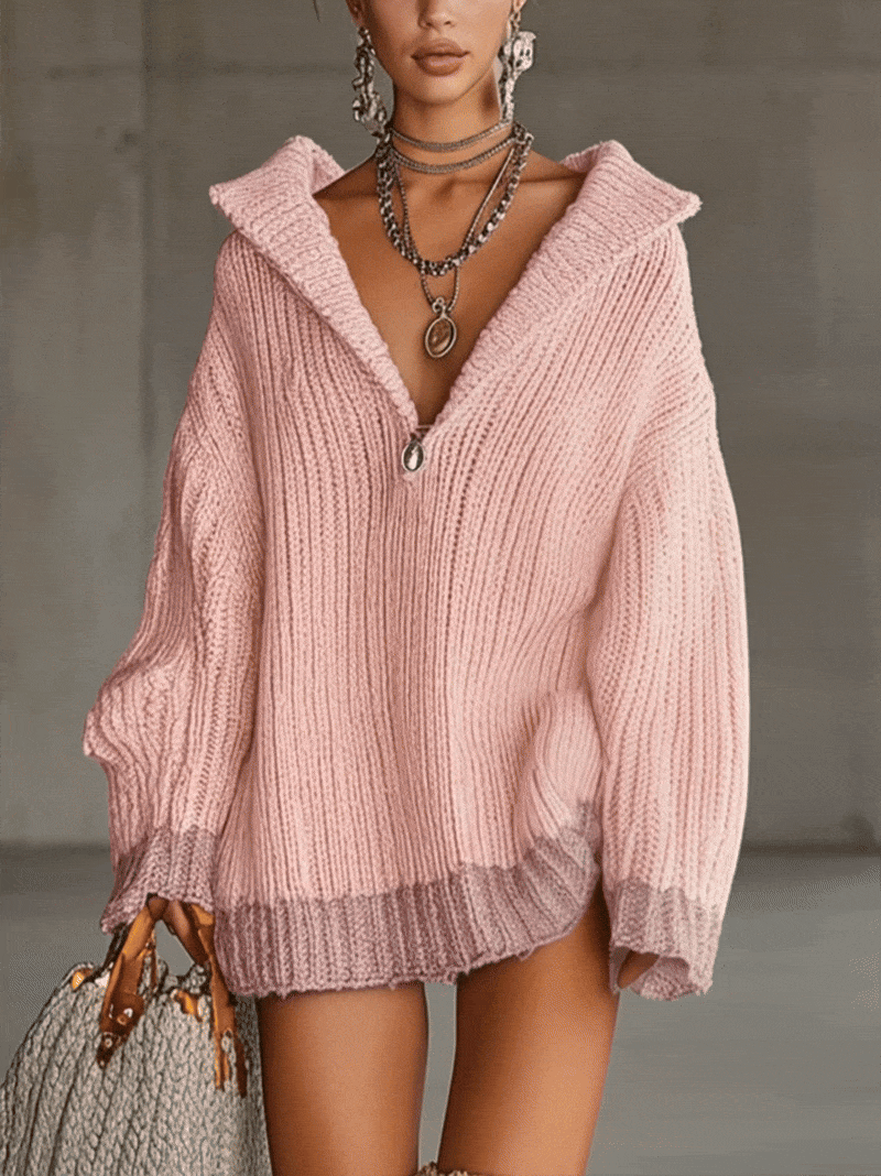 Pink Comfort Knitted Jumper Dress