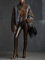 Brown Faux Leather Trousers