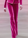 Hot Pink Velvet Trousers with Light Pink Trim